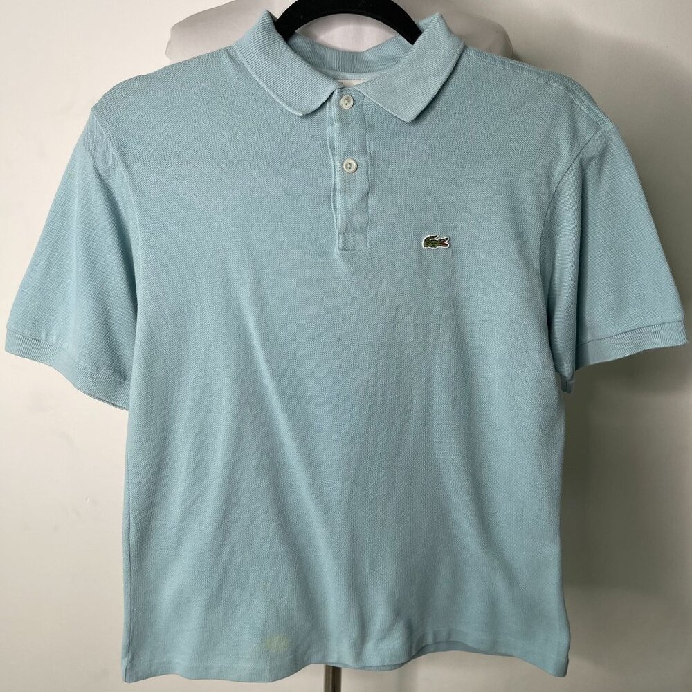 LACOSTE Kid's Light Blue Polo Short Sleeve 100% Cotton Shirt Size 16